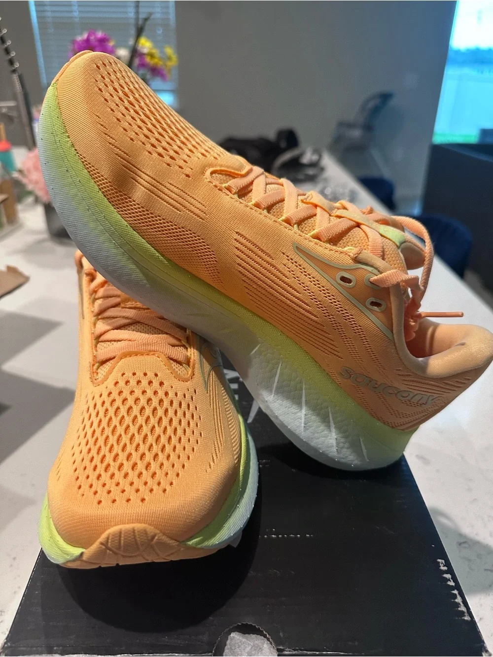 Saucony Peach and Yellow Women’s Sneakers